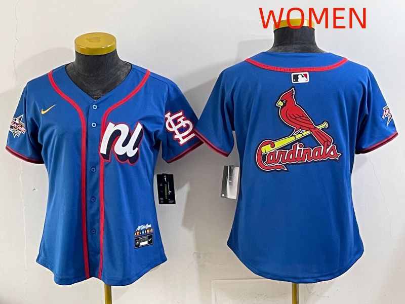 Women 2025 St.Louis Cardinals Blank Blue All star Nike MLB Jersey style 03